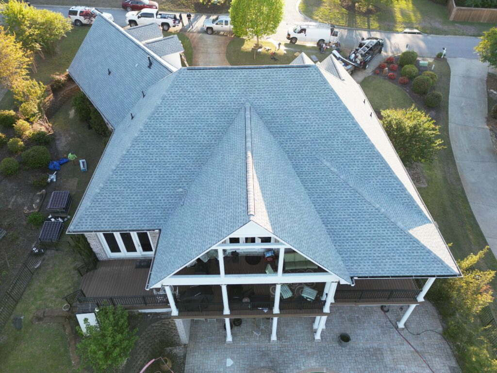 Newly installed shingle roof by Major League Roofing